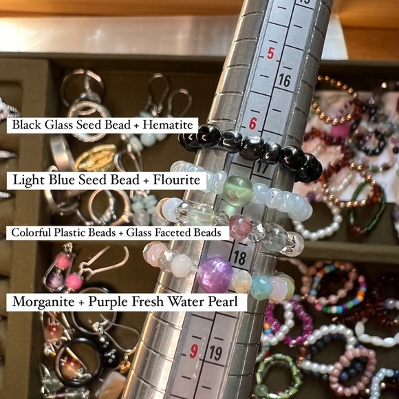 Stone Beaded Stretchy Rings🫶🏼GoldenHealingApothecary - Picture 13 of 16